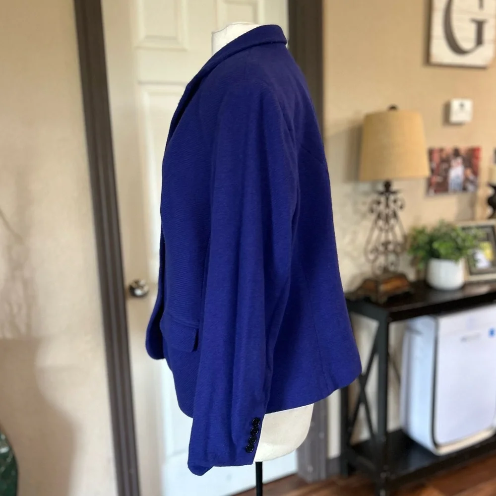 Lauren Ralph Lauren Blue Button Front Blazer Jacket - Picture 4 of 5